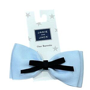 Janie and Jack Winter Wishes Light Blue Grosgrain One Barrette Bow Hair Accessor